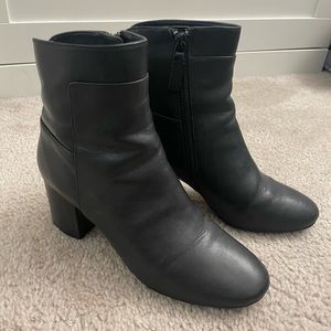 Cole Haan Black Block Heeled Booties size 5, 2.5” heel